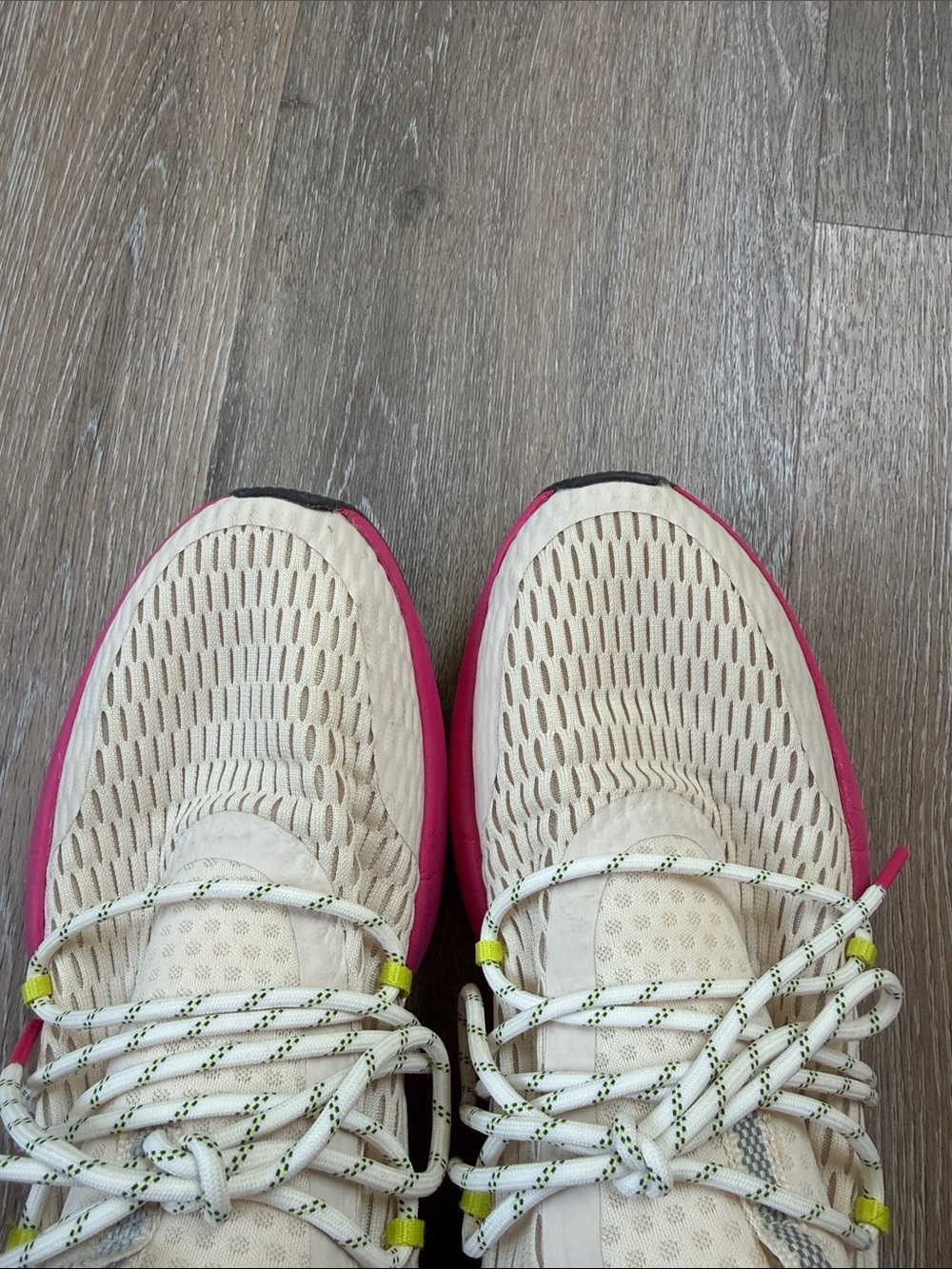 Sorel Light Beige Athletic Sneakers with Pink Soles - Picture 4 of 5